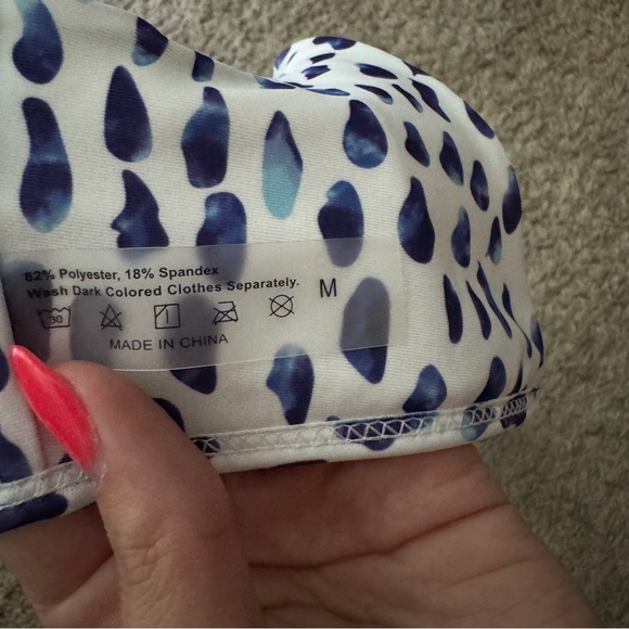 SHEIN Blue and White Bikini Top - Picture 3 of 3